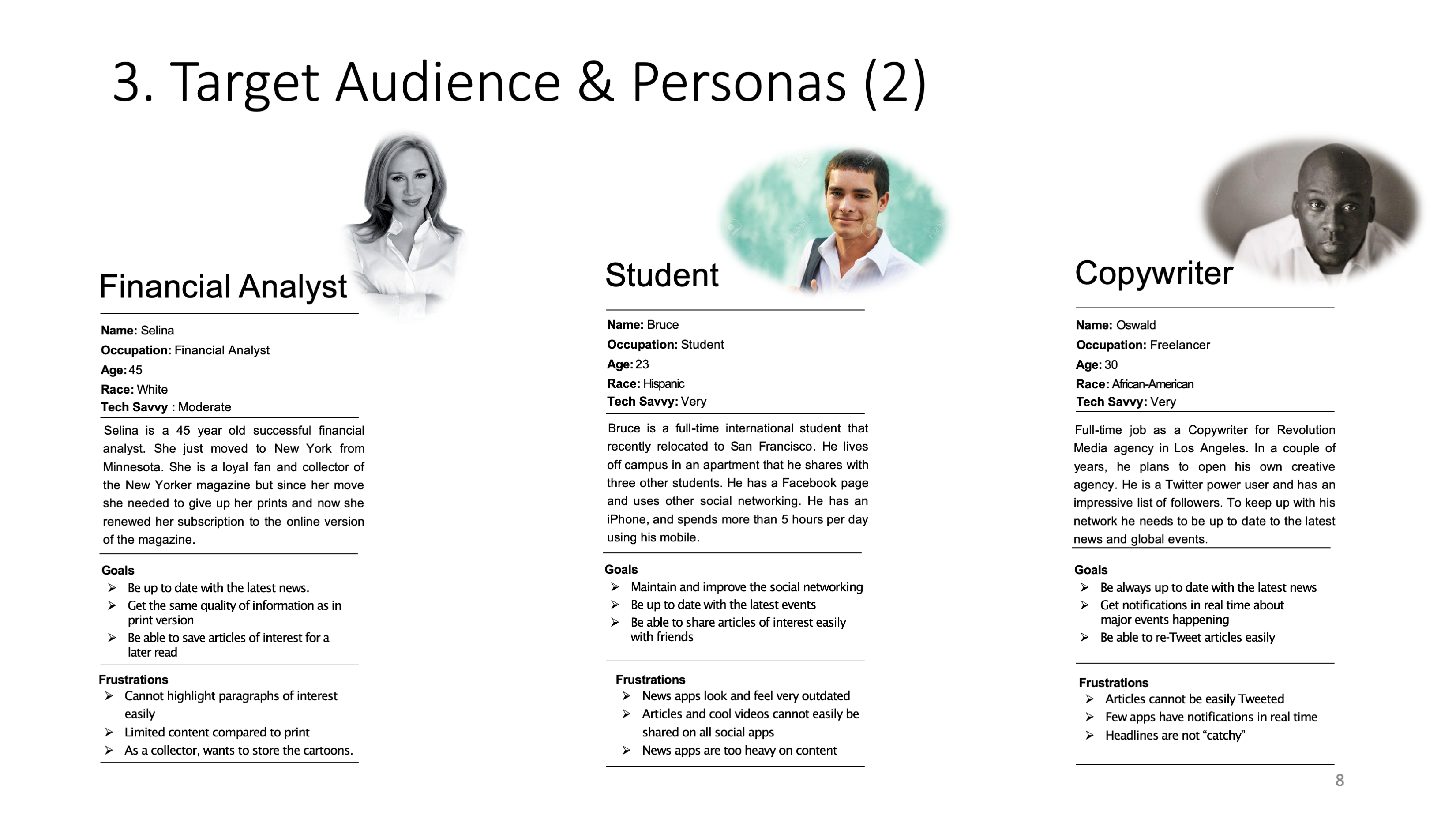 target audience and personas