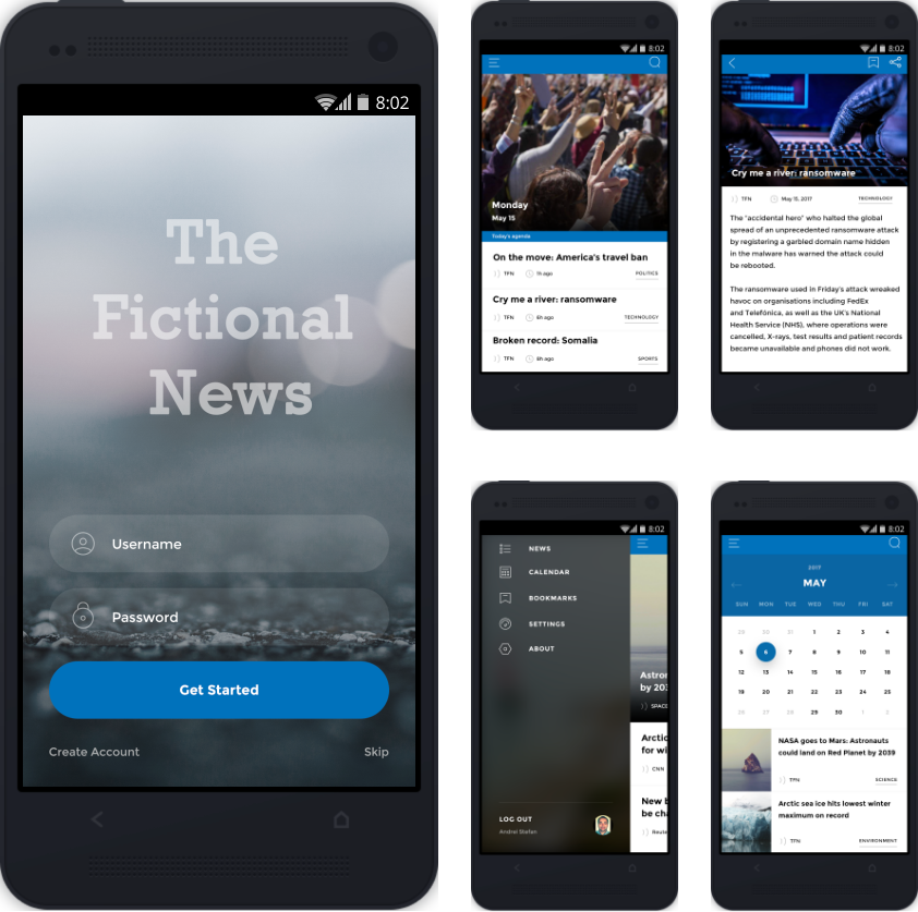 fictional news designs